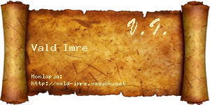 Vald Imre névjegykártya
